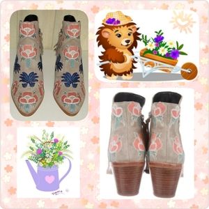 Rebecca Minkoff Suede Floral "Lulu Too" Booties